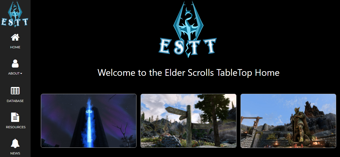 A screenshot of the ESTT promotion webapp, showcasing the design and the Front-End of the page.